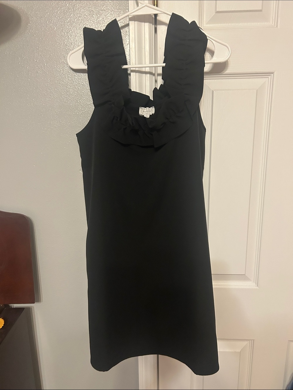 Mud Pie Black Ruffle-Trim Mini Dress